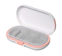 JAYIOLA Boîte de Stockage Compacte à 4 Compartiments pour Médicaments avec Outil de Coupe, Jaune Rose