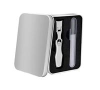 JAYIOLA Kit de Manucure et Pédicure, Coupe-ongles 2 En 1 avec Lime à Ongles, Pratique pour Les Déplacements, Argenté