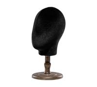 JAYIOLA Support de Perruque, Modèle de Tête de Mannequin, Affichage Créatif, Salon de Maison, Support de Chapeau, Base En Bois, Présentoir pour Chapeau, Base marron
