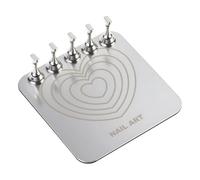 JAYIOLA Support de Pratique des Ongles Présentoir Palette Faux Ongles Outil Acrylique Polyvalent Adapté à la Pratique Application de Vernis Démonstration, Coeur D'argent