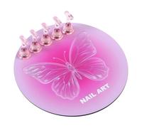 JAYIOLA Support de Pratique des Ongles Présentoir Palette Faux Ongles Outil Acrylique Polyvalent Adapté à la Pratique Application de Vernis Démonstration, Rose Rond