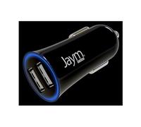 JAYM - Adaptateur d'alimentation pour voiture - 12 - 24 V - 12 Watt - 2.4 A - 2 connecteurs de sortie (USB) - sur le câble : Lightning - Certifié MFI