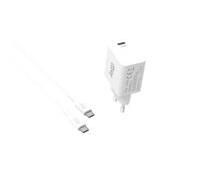 Jaym Pack chargeur USB-C GaN 30W PD/PPS compact pour Apple, Samsung, Google + câble USB-C 2m blancs
