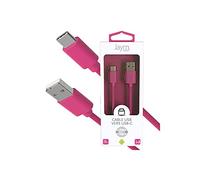 JAYM Câble iPhone/Galaxy/Google - USB vers Type-C 3A - 1,5 mètres - Collection Pop - Rose