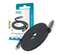 JAYM Câble Magnétique Plat USB-C vers Lightning 1,5 m - PD 27W - Gris
