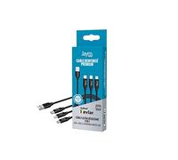 JAYM - Cable Premium 1,5 m - USB-A vers 3 Sorties : Lightning, Type-C et Micro USB - Garanti à Vie - Ultra renforcé - Longueur 1,5 mètres