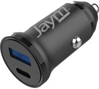 Jaym, chargeur de voiture 30W USB-A QC / USB-C PD rapide, noir