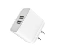 Jaym - Chargeur double Rapide 12w 2 Usb 2,4a pour Apple, Samsung, Android, Tablettes - Blanc pour iPad Pro, iPhone Air/17/16/15/14/13 Plus Pro Max, Galaxy S24/S23/S22, Note20,Pixel, Apple Watch