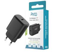JAYM Chargeur Rapide 20W USB-C pour iPhone/MacBook/iPad Pro/Samsung/Google/Android - Chargeur Noir