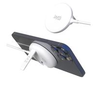 JAYM - Chargeur sans Fil Aimanté avec Fonction Stand - Induction Rapide Intelligent QI 15W Blanc