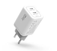 Jaym Chargeur secteur double USB‑C 65W PD/PPS Ultra‑compact GaN Blanc
