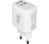 Jaym, Chargeur secteur rapide double USB-A 12W 2,4A, Blanc
