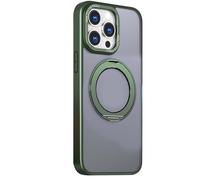 Jaym - Coque Renforcée Verte Compatible Avec Apple iPhone 16 Pro Max - Compatible Magsafe - Bumper En Couleur, Dos Fumé Et Finition Chromée De L'anneau Magnétique