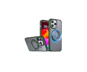 Jaym - Coque Renforcée Verte Compatible Avec Apple iPhone 16 Pro - Compatible Magsafe - Bumper En Couleur, Dos Fumé Et Finition Chromée De L'anneau Magnétique