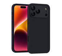 JAYM - Coque Silicone Noire pour [ iPhone 17 Pro ] - 100% Silicone et Microfibre - Renforcée et Ultra Doux