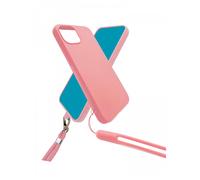 JAYM - Coque Silicone Rose pour Apple iPhone 15 Pro - Tour de Cou et Tour de Poignet inclus - intérieur 100% microfibre