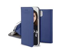 JAYM - Étui à rabat pour téléphone portable - magnétique - cuir artificiel - bleu - pour Samsung Galaxy S24+