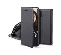 JAYM - Étui folio pour Apple iPhone 15 Pro Max - Fermeture magnétique, support, rangement cartes, noir
