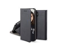 JAYM - Étui à rabat pour téléphone portable - magnétique, support - imitation cuir - noir - pour Xiaomi Redmi 13C