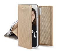 JAYM - Etui Folio Or pour Apple iPhone 14 Pro Max - Fermeture Magnetique - Fonction cinéma Stand - Rangement Cartes Inclus