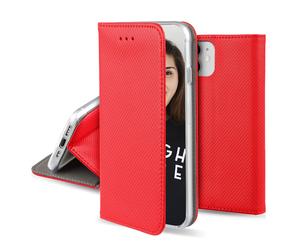 JAYM - Etui Folio Rouge compatible avec [SAMSUNG GALAXY S24 PLUS] - Fermeture Magnetique - Fonction cinéma Stand - Rangement cartes inclus