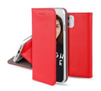 JAYM - Etui Folio Rouge pour Samsung Galaxy S22 ? Fermeture Magnetique ? Fonction cinéma Stand ? Rangement cartes inclus