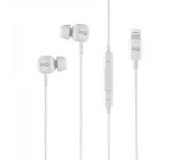 KIT PIETON ECOUTEURS INTRA-AURICULAIRE LIGHTNING (MFI) + TELECOMMANDE + MICRO BLANC - JAYM®