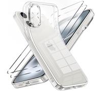 JAYM Lot de 2 Verres Trempés + 1 Coque Souple Transparente pour Apple iPhone 16