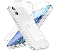 JAYM Lot de 2 Verres Trempés + 1 Coque Souple Transparente pour Apple iPhone 17