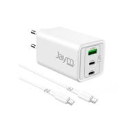 JAYM Pack Chargeur GaN 100W 3 Ports + Câble USB-C 2 m - MacBook iPad