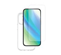 JAYM - Pack Intégral Coque + Verre pour iPhone 17 - Coque Souple Transparente et Résistante + Verre de protection renforcé - Plat 2.5D