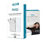 JAYM - Pack Intégral Coque + Verre pour Samsung Galaxy S23 - Coque Souple Transparente et Résistante + Verre de Protection renforcé - Plat 2.5D