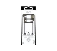Pack Chargeur Secteur 1 USB 2.4A - 1,5 mètres + Câble USB vers Lightning S - Collection POP - Blanc
