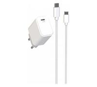 JAYM Pop - Adaptateur secteur - 20 Watt - 3 A - PD (USB-C) - sur le câble : USB-C - blanc - avec Câble USB-C (1,5 m)