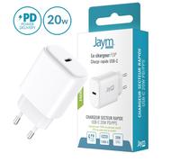 JAYM Pop - Adaptateur secteur - rapide - 20 Watt - 3 A - PD/PPS (USB-C) - blanc
