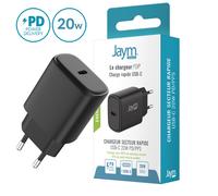 JAYM Pop - Adaptateur secteur - rapide - 20 Watt - 3 A - PD/PPS (USB-C) - noir