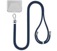 Tour de Cou 150cm pour Smartphone en Nylon avec Fixation Universelle Bleu marine