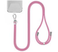 Tour de Cou 150cm pour Smartphone en Nylon avec Fixation Universelle Rose