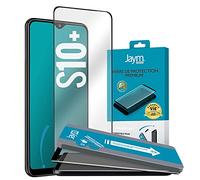 JAYM - Verre de Protection Premium pour Samsung Galaxy S10+ - Incurvé 3D Contour Noir - Garanti à Vie Renforcé 9H Ultra Résistant Compatible Fonction Sonic Sensor - Applicateur sur Mesure Inclus