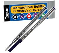 Jaymo - 2 bleus - Remplacement pour Cross Selectip 8521 Rolling Ball Pen Recharge Stylo Gel - Encre d'écriture lisse et pointe moyenne de 0,7 mm - Longueur 111 mm - Mesurer avant de commander