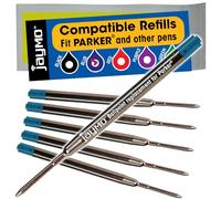 Jaymo - 6 - Recharges de stylos à bille compatibles Parker® bleus. Écriture allemande lisse et pointe moyenne de 1 mm. # 1782468