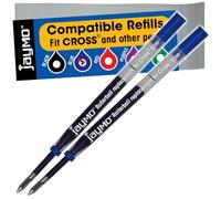 Jaymo Lot de 2 recharges pour stylo à bille Cross Slim 8910-2 - Longueur : 102 mm - Bleu