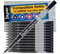 Jaymo Lot de 24 recharges pour stylo à bille Cross Slim 8910-1 - Longueur : 102 mm - Noir