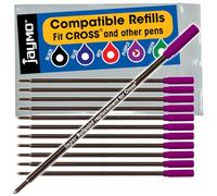 Jaymo Remplacement pour Cross 8511/8513/8515 - Mesure 116 mm de long - Recharge de stylo à bille - 12 Violet