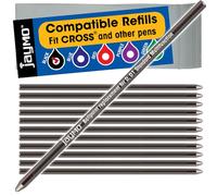 Jaymo Remplacement pour Cross 8518 et Schmidt 635 - Mesure 67 mm de long - D (D1) Standard Multifonction Mini Recharge de stylo à bille - 12 Noir
