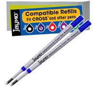 Jaymo Remplacement pour Cross Slim 8783 - Mesure 102 mm de long - Recharge pour stylo à bille - 2 Bleu