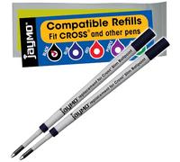 Jaymo Remplacement pour Cross Slim 8783 - Mesure 102 mm de long - Recharge pour stylo à bille - 2 Noir
