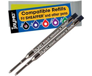 Jaymo Remplacement pour Sheaffer K 99335 - Mesure 95 mm de long - Recharge pour stylo à bille - 2 noir