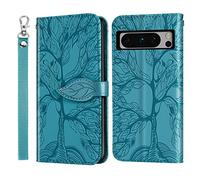 JayModCase Coque pour Google Pixel 8 Pro, Premium en Cuir PU Multifonction Antichoc Etui à Rabat, Support Fentes Cartes Pochette de Portefeuille Cuir Coque Google Pixel 8 Pro - Bleu Ciel