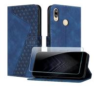 JayModCase Coque pour Huawei P Smart Z/Y9 Prime 2019, Cuir Pochette de Portefeuille avec Film de Protection d'écran [Magnétique] Emplacements Cartes pour Huawei Y9 Prime 2019 - Bleu